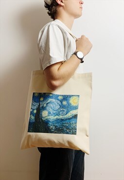 Starry Night by Vincent Van Gogh Canvas Tote Bag