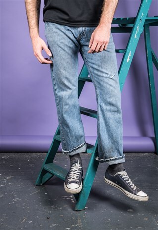 VINTAGE BLUE 527 LEVI'S RIPPED JEANS