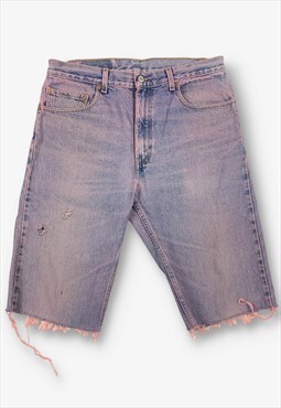Vintage Levi's 505 Cut Off Denim Shorts Pink W34 BV19231