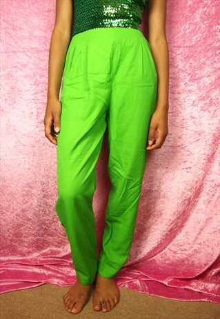 HIGH WAIST GREEN TROUSERS