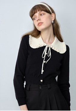 Women's Vintage Doll Collar Knit Cardigan AW2022 VOL.1