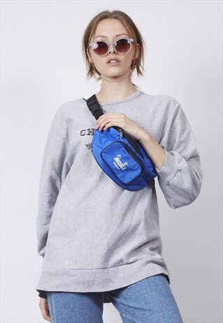 VINTAGE 90'S BRIGHT BLUE BUM BAG
