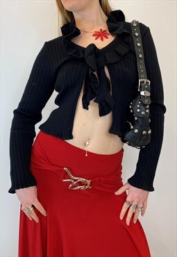 Y2K black bolero cardigan