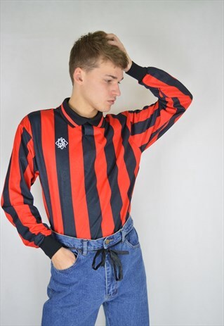 VINTAGE STRIPED TWO COLOUR RAVE SPORTS SHIRT