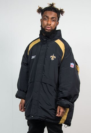 REEBOK NFL COAT NEW ORLEANS SAINTS WARM PADDED