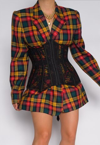 vintage plaid blazer