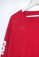 VINTAGE FILA SWEATSHIRT LOGO ON SLEEVE IN RED M