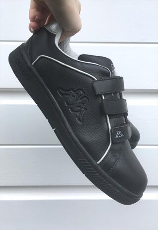 WOMENS KAPPA SPORTS TRAINERS BLACK SILVER VELCRO SHOES