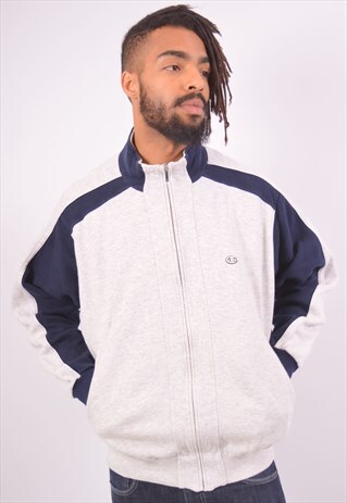 VINTAGE CHAMPION TRACKSUIT TOP JACKET GREY