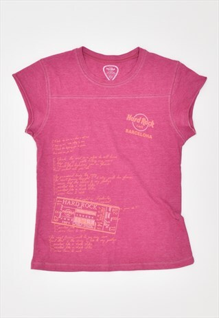 VINTAGE 90'S BARCELONA HARD ROCK CAFE T-SHIRT TOP PINK