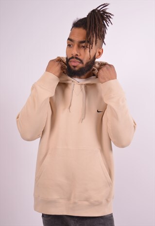 NIKE MENS VINTAGE HOODIE JUMPER LARGE KHAKI 90S