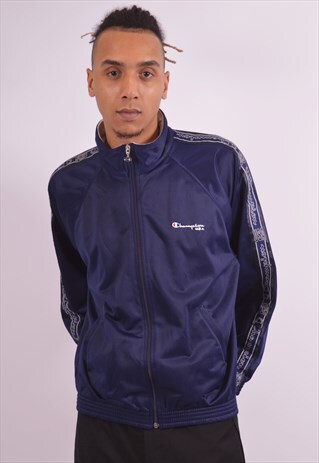 VINTAGE CHAMPION TRACKSUIT TOP JACKET BLUE