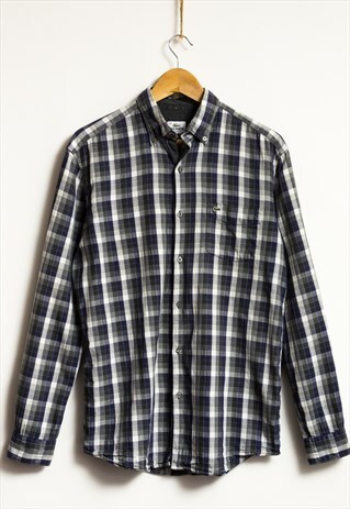 90S VINTAGE LACOSTE CHECKED COTTON LOGO LONG SLEEVE 19213