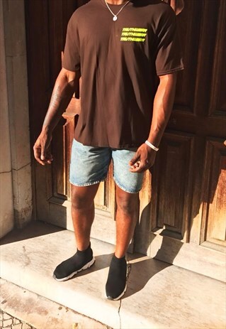 TRUTHWEAR BROWN ESSENTIAL OVERSIZED T-SHIRT NEON VINTAGE