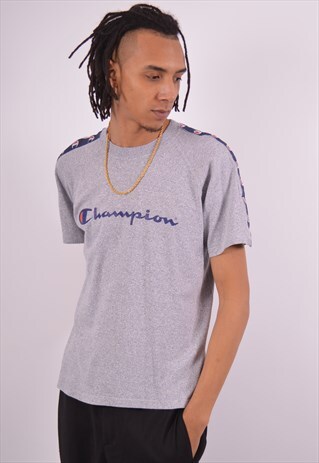 VINTAGE CHAMPION T-SHIRT TOP BLUE