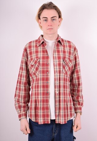 CARRERA MENS VINTAGE SHIRT LARGE MULTI CHECK 90S