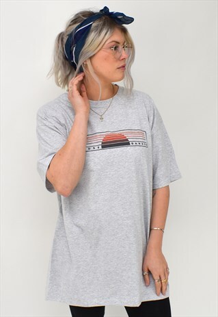 G&G UNISEX HEATHER GREY ORANGE SUNSET TEE