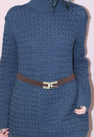 VINTAGE STYLE BROWN RETRO WAIST BELT WITH SILVER ADJUSTABLE