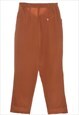 BEYOND RETRO VINTAGE BROWN HIGH WAIST PLEATED TROUSERS - W28