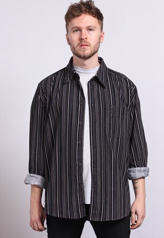 VINTAGE CORDUROY CORD STRIPED SHIRT