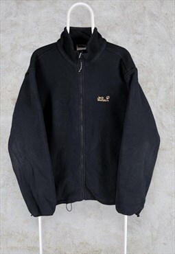 Black Jack Wolfskin Fleece Jacket Nanuk Zip Off Sleeves L