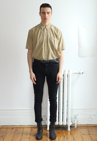 LEVIS SHORT SLEEVE CHECKED POLO BUTTON UP