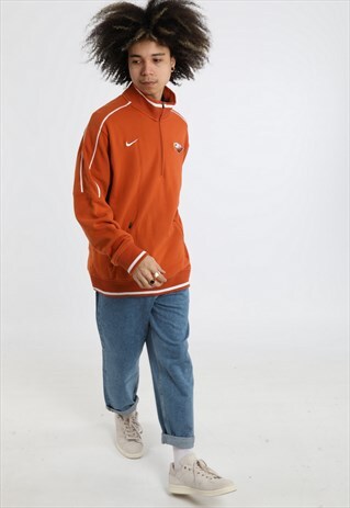 90S NIKE EMBROIDERED LOGO 1/4 ZIP SWEATSHIRT