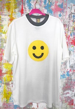 Short Sleeve Tee with Sew on Smiley
