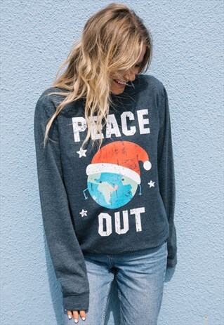 PEACE OUT WOMEN'S CHRISTMAS SWEATSHIRT