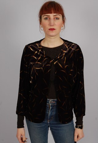 VINTAGE 80S CROPPED VELVET JACKET