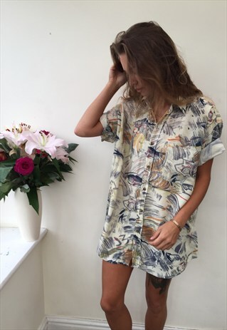 CRAZY PATTERN OVERSIZED UNISEX RETRO VINTAGE FESTIVAL SHIRT