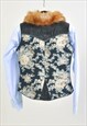 VINTAGE 00S VEST WITH FAUX FUR COLLAR 