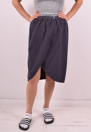 VALENTINO WOMENS VINTAGE SKIRT W26 GREY 90S
