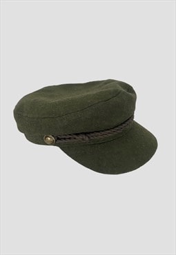 Vintage Style New Green Wool Fiddler Baker Boy Hat