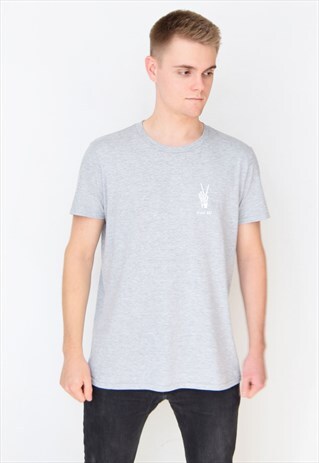 GREY PEACE OUT (WHITE) T-SHIRT
