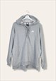 Vintage Nike Sweatshirt Hoodie Old school tie in Grey L