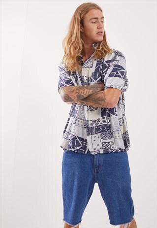 VINTAGE PATTERNED FESTIVAL SHORT SLEEVE SHIRT