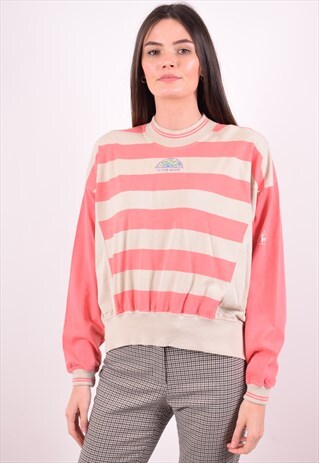LE COQ SPORTIF WOMENS VINTAGE SWEATSHIRT JUMPER MEDIUM PINK