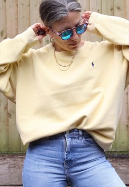Vintage 1990s Ralph Lauren oversized sweatshirt in lemon