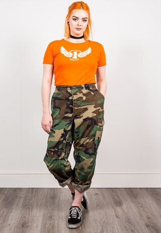 VINTAGE 90'S CAMO GRUNGE TROUSERS ARMY PANTS