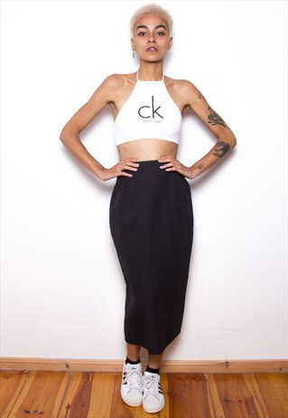 VINTAGE 80S MIDI PENCIL SKIRT ID:8005