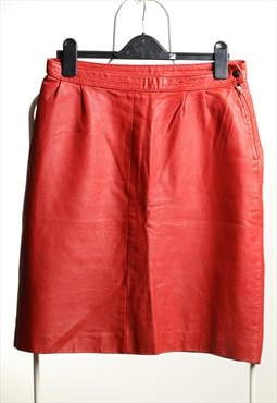 Vintage Lether Pencil Skirt Red