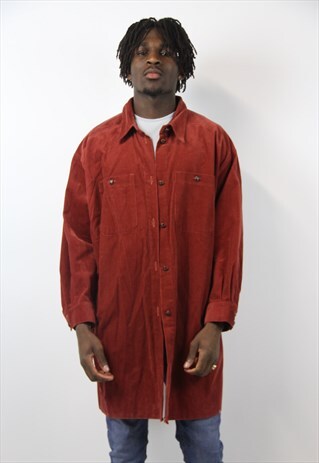 VINTAGE CORD LONG ORANGE SHIRT