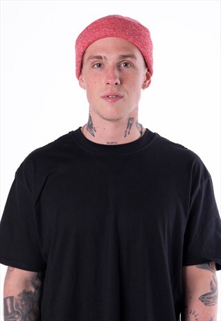 ESSENTIAL CUFFED BEANIE HAT - HEATHER RED