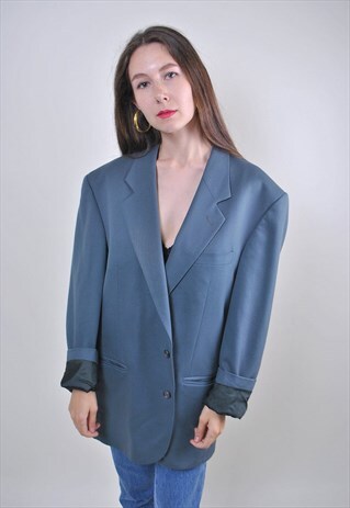 VINTAGE GREEN SUIT WOOL BLAZER