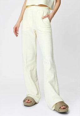 Relaxed Fit Ivory Organic Cotton Pants