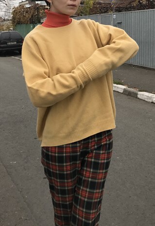 YELLOW LAMBSWOOL OVERSIZED CHRISTMAS SWEATER