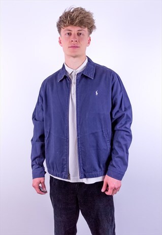 VINTAGE RALPH LAUREN HARRINGTON JACKET IN BLUE