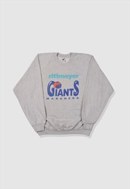 Vintage 90s Fruit of the Loom Giants Graphic Sweatshirt Grey