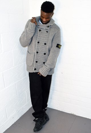 RARE VINTAGE STONE ISLAND KNIT DOUBLE BUTTON JACKET